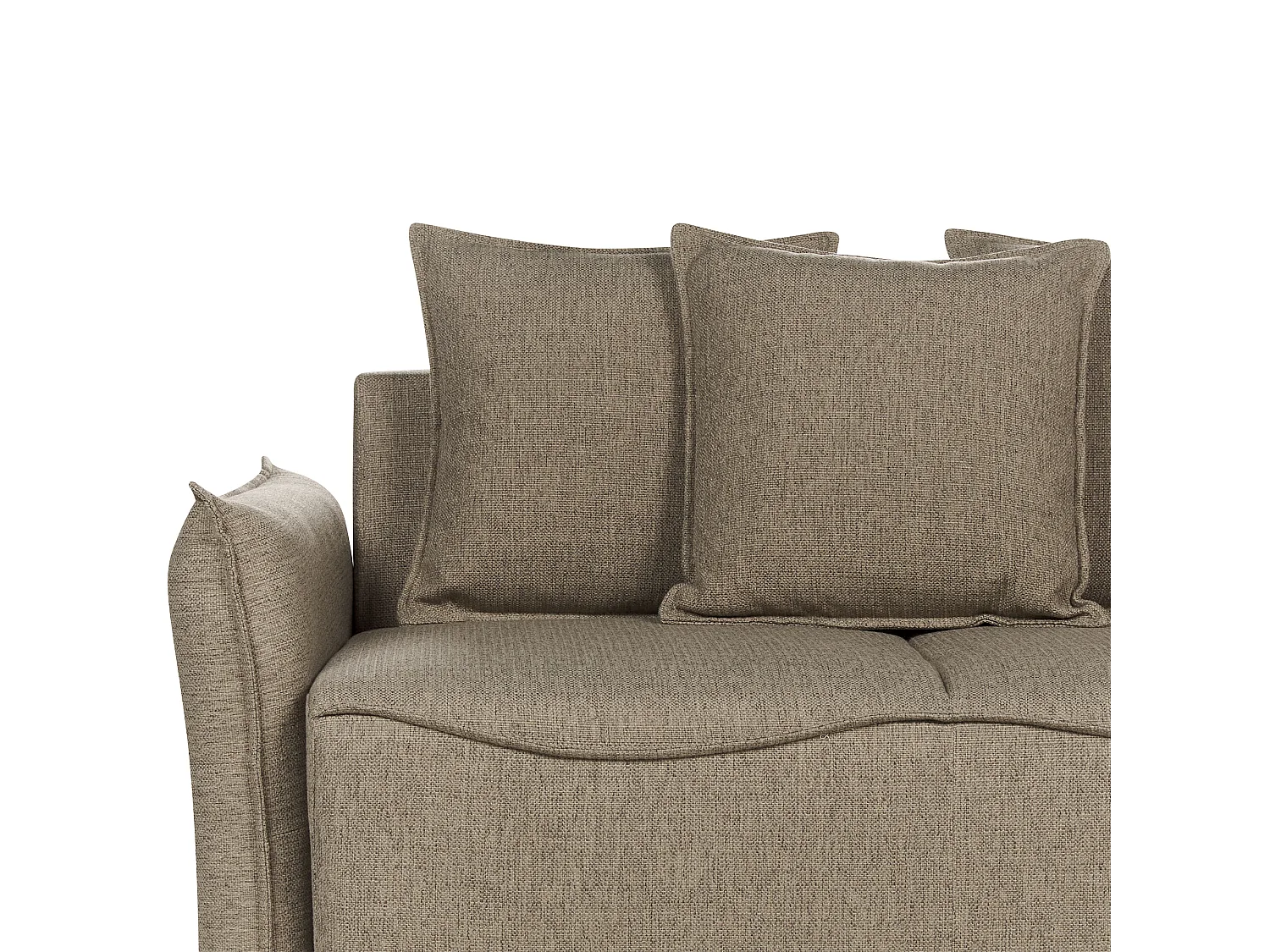 Canapé-lit 3 places KRAMA Tissu Marron avec rangement