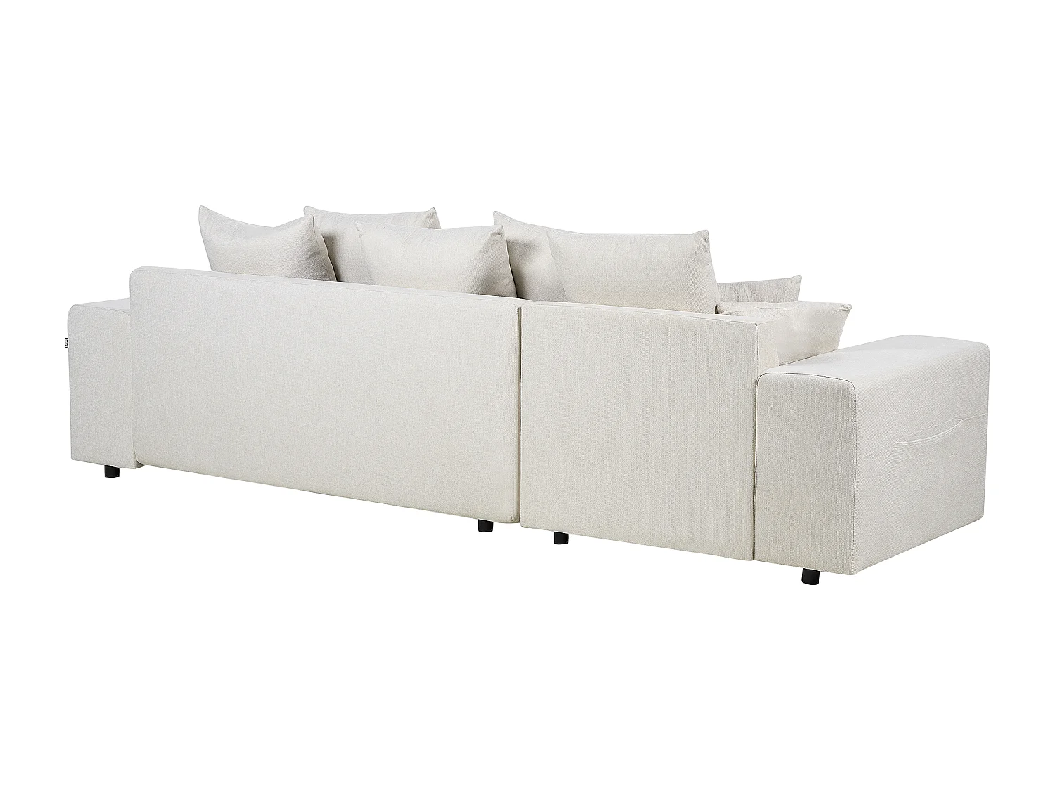 Canapé d'Angle Droit Moderne avec Coussins et Rangement en Tissu Beige Clair Luspa