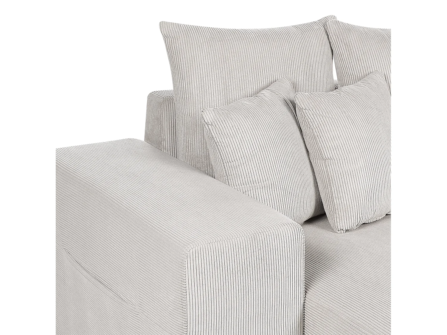 Sofá-cama de canto LUSPA Bombazine Creme claro com arrumação 3 lugares à direita