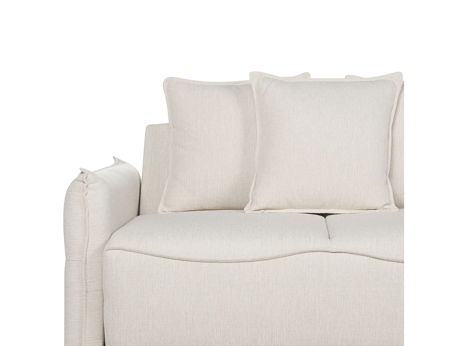 Canapé-lit 3 places KRAMA Tissu Blanc cassé avec rangement