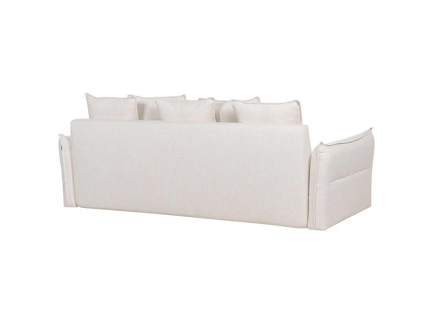 Canapé convertible 3 places avec rangement en coton blanc casse