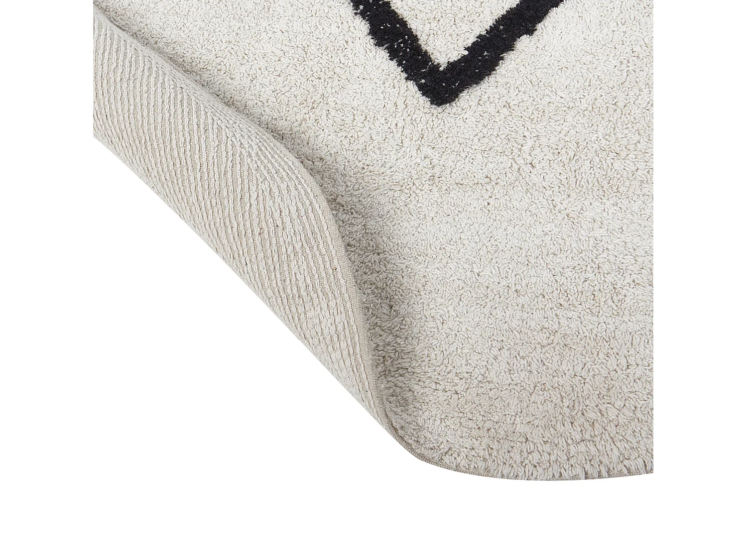 Alfombra de algodón redonda beige ø 140 cm HEART