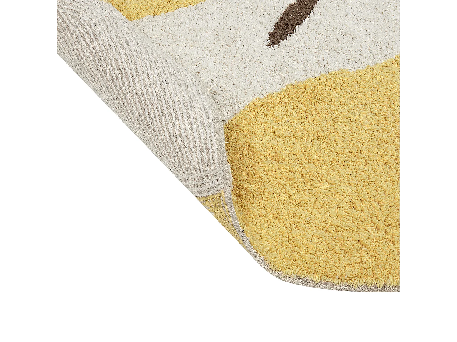 Tappeto per bambini cotone beige chiaro e giallo ⌀ 140 cm MAWAND