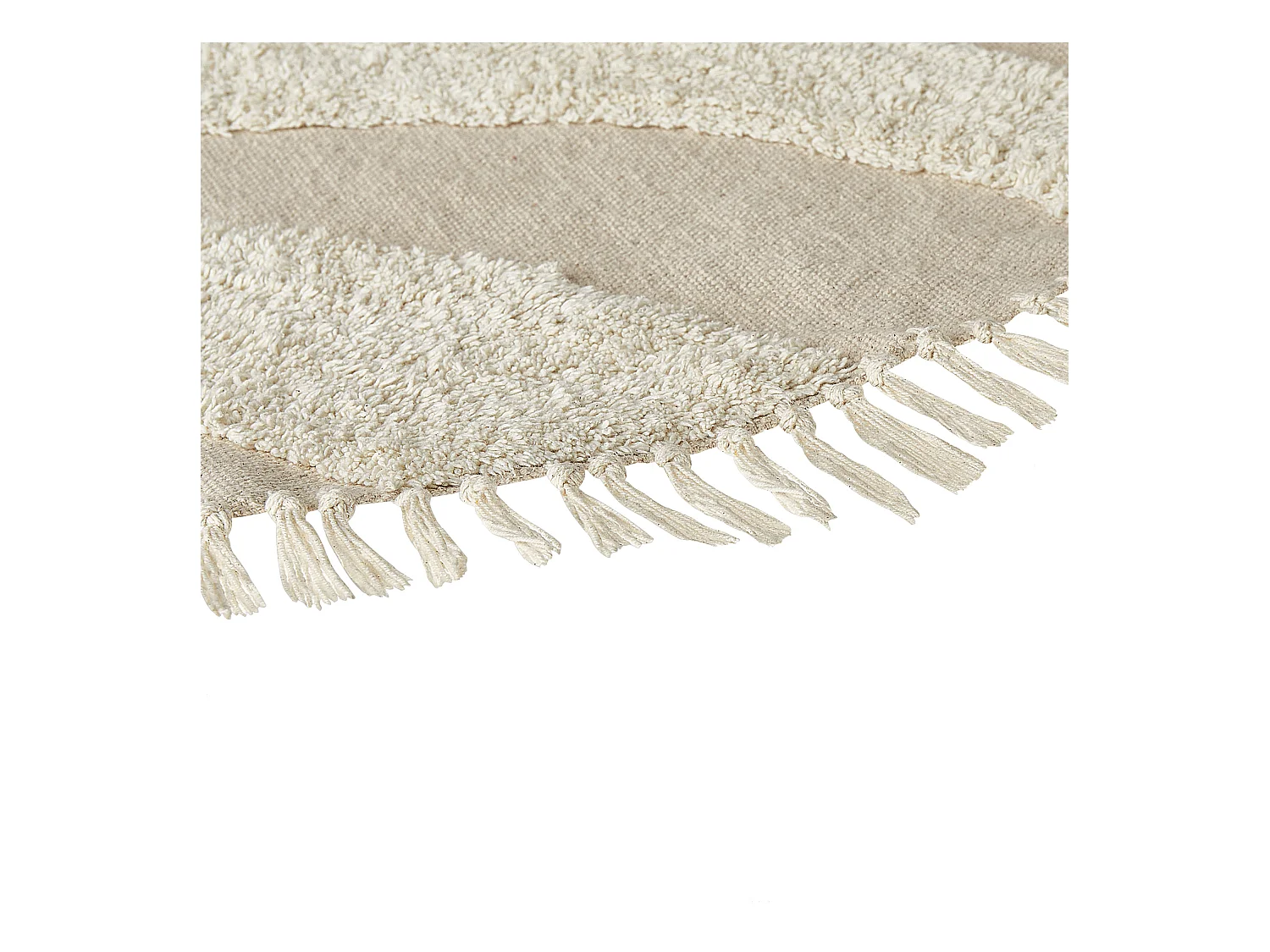 Alfombra de algodón redonda beige ø 140 cm ARTMAK