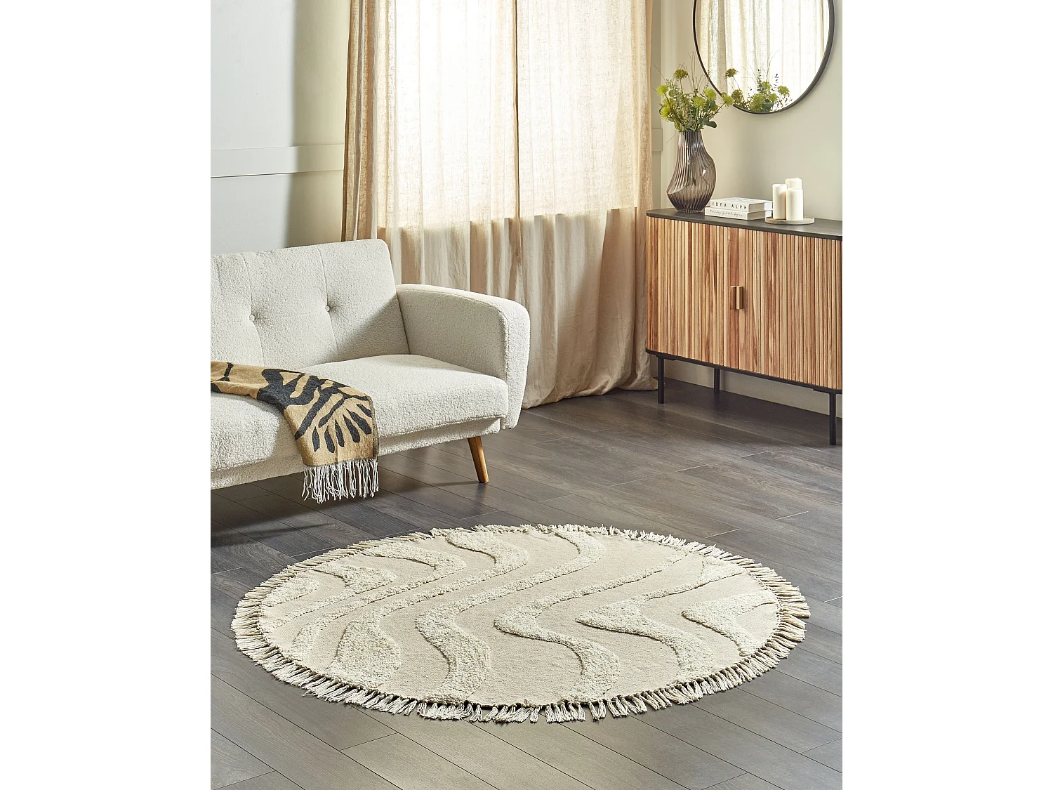 Tapis de sol ⌀ 140 cm beige ARTMAK