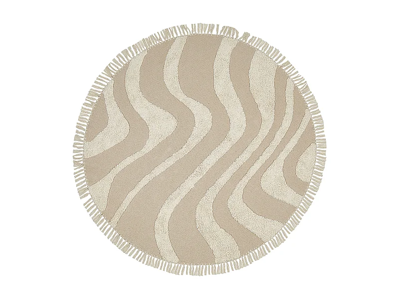 Alfombra de algodón redonda beige ø 140 cm ARTMAK