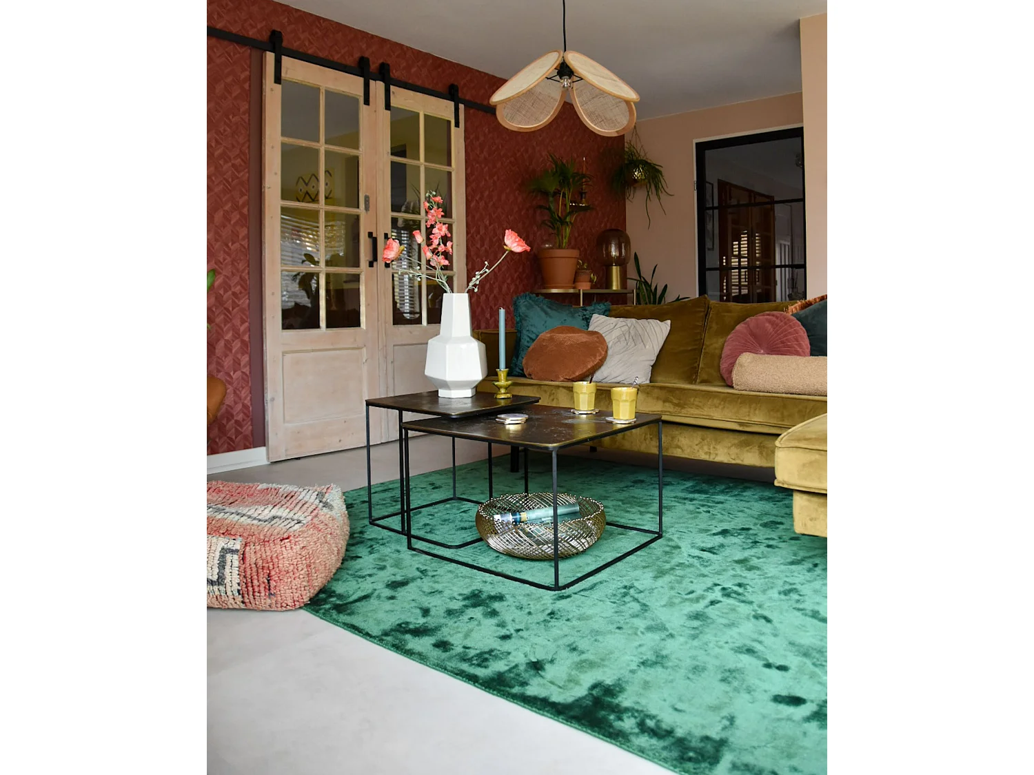 Tapis de sol en viscose 200 x 300 cm vert GESI II