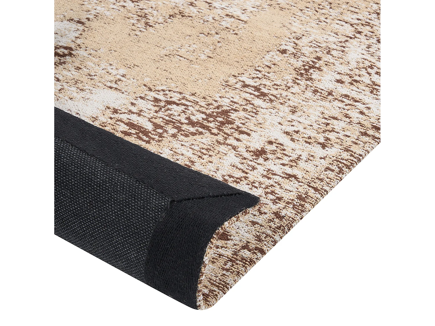 Tappeto cotone beige e marrone 80 x 300 cm ALMUS
