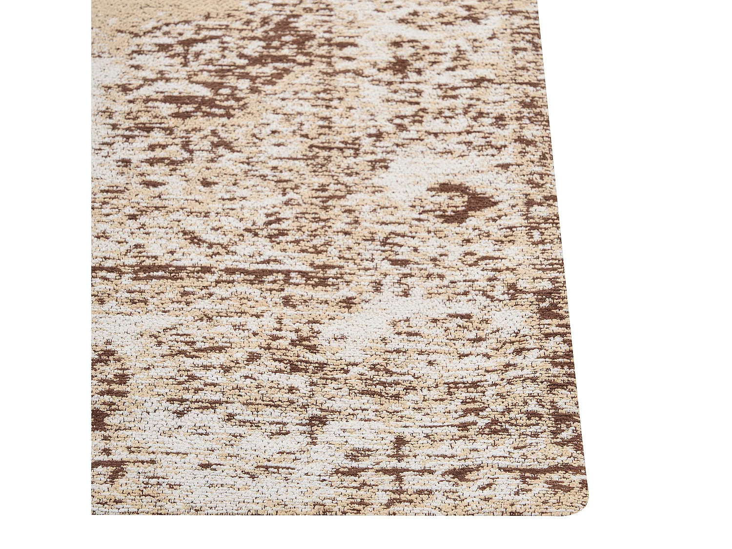 Tappeto cotone beige e marrone 80 x 300 cm ALMUS