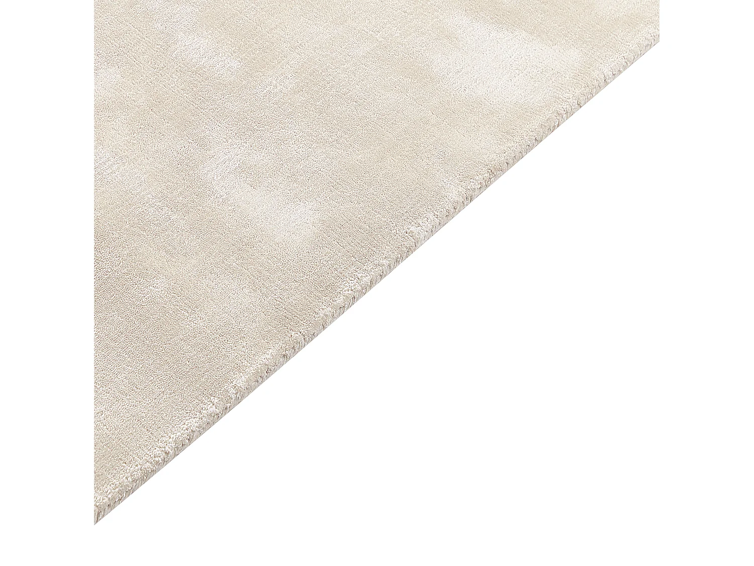 Teppich Viskose helles Beige 80 x 300 cm einfarbig handgewebt Kurzflor Gesi II