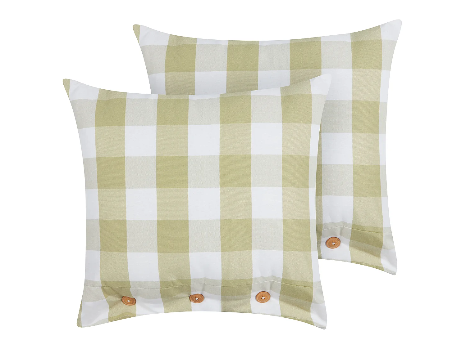 Lot de 2 coussins décoratifs TAMNINE 45 x 45 cm Vert clair À carreaux