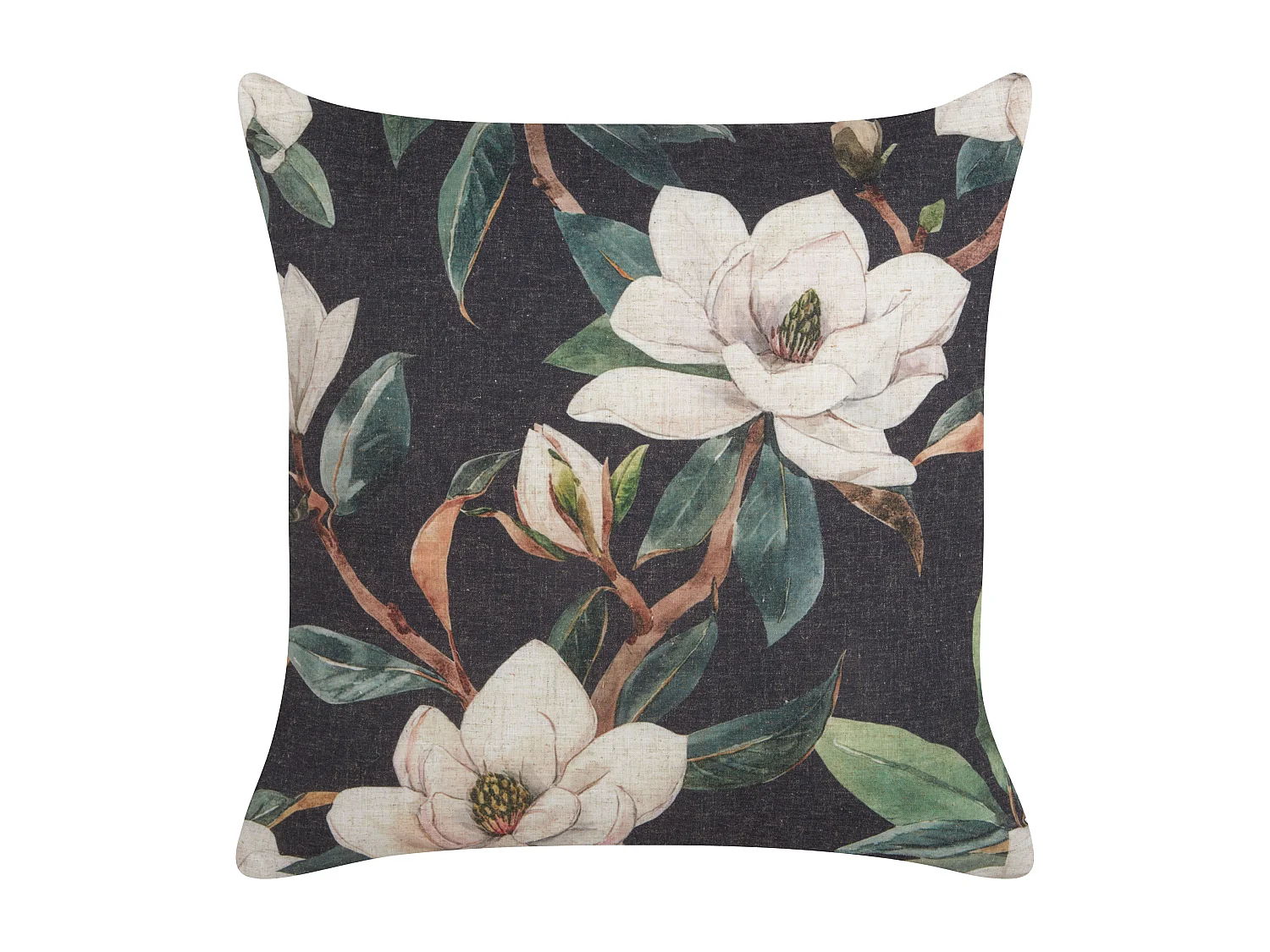 Coussin ZAHRIYE 45 x 45 cm Noir Motif floral