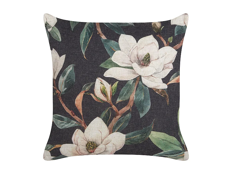Dekokissen ZAHRIYE 45 x 45 cm Schwarz Blumenmuster