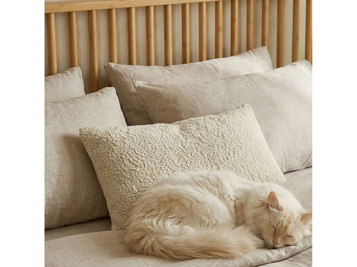 Tête de lit basse à barreaux spéciale futon Gariong L160cm Bambou