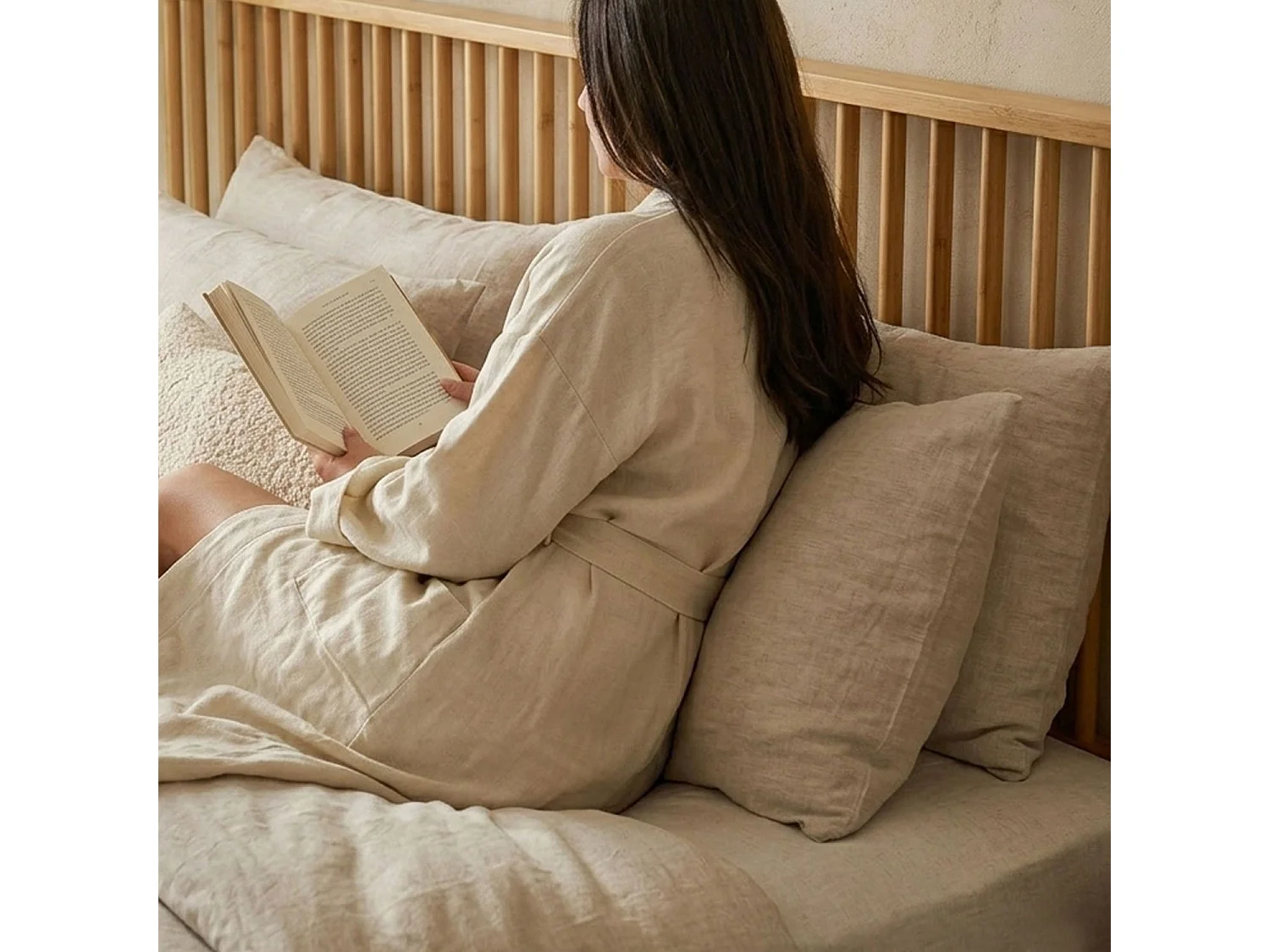 Tête de lit basse à barreaux spéciale futon Gariong L160cm Bambou
