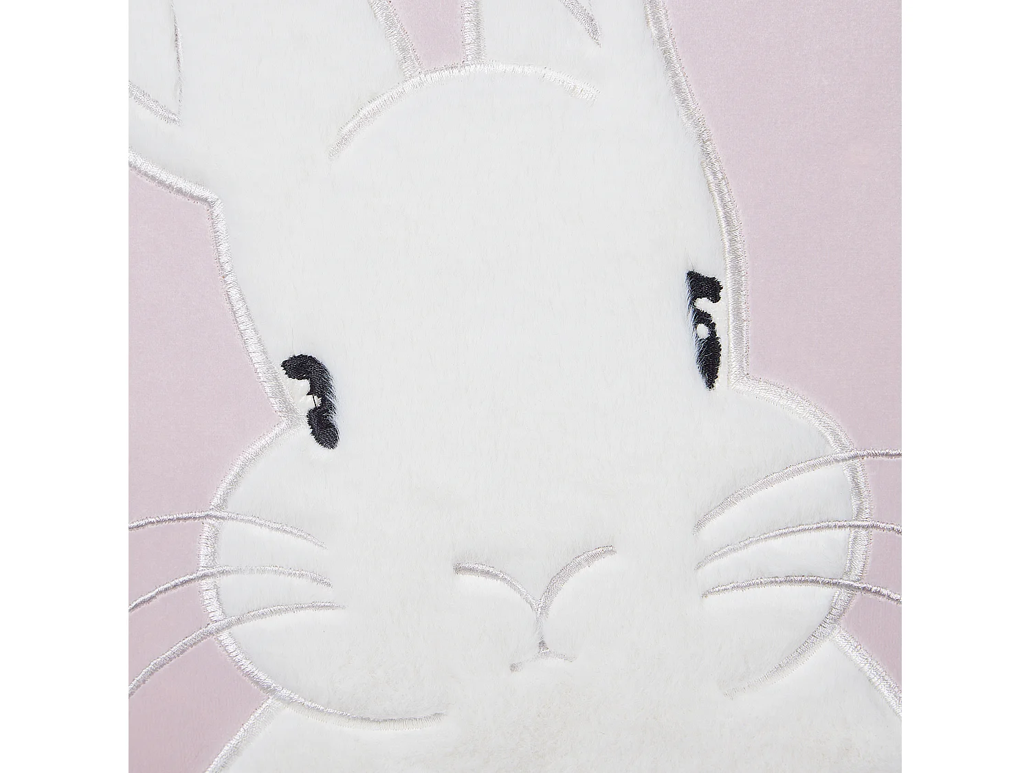 Conjunto de 2 almofadas decorativas com padrão de coelhos bordado em veludo rosa 45 x 45 cm IBERIS