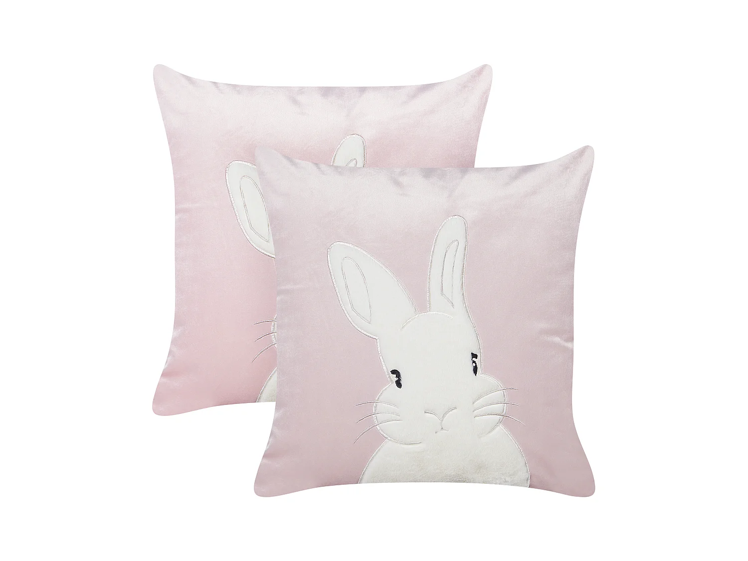 Lot de 2 coussins décoratifs IBERIS Velours 45 x 45 cm Rose