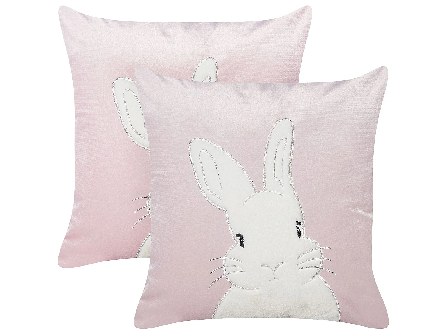 Set med 2 prydnadskuddar IBERIS 45 x 45 cm Sammet Rosa