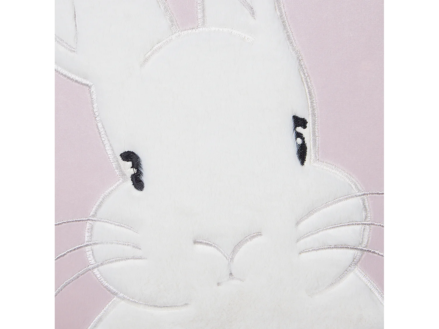 Dekokissen aus Samt und Polyester 2er set mit gesticktem Hasenmotiv 45 x 45 cm Rosa Iberis