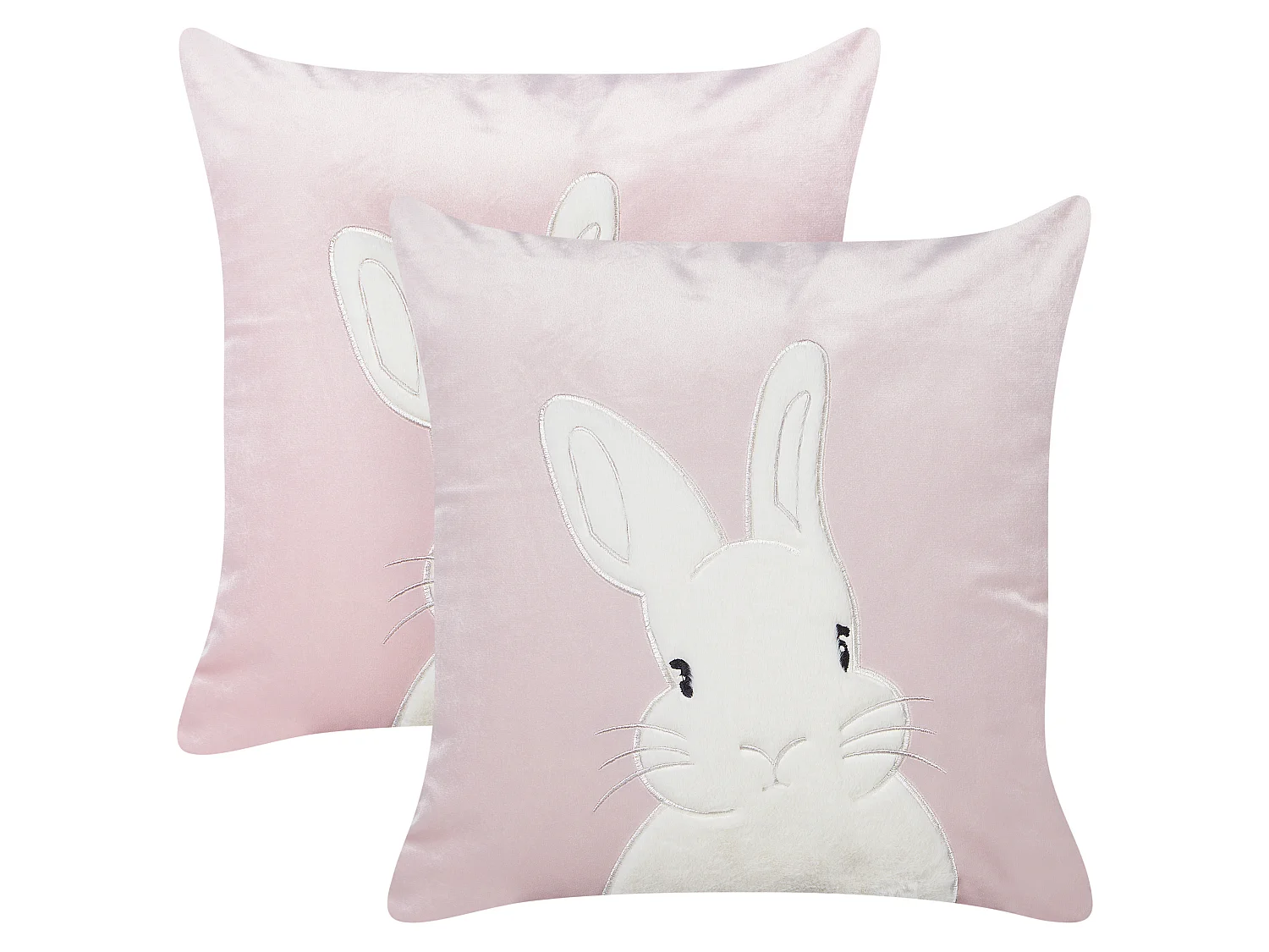 Lot de 2 coussins décoratifs IBERIS Velours 45 x 45 cm Rose