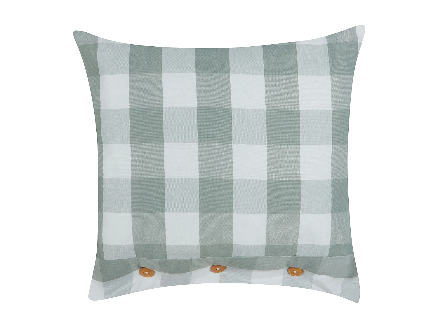 Dekokissen 2er Set grün / weiß kariertes Muster 45 x 45 cm mit Knöpfen Tamnine