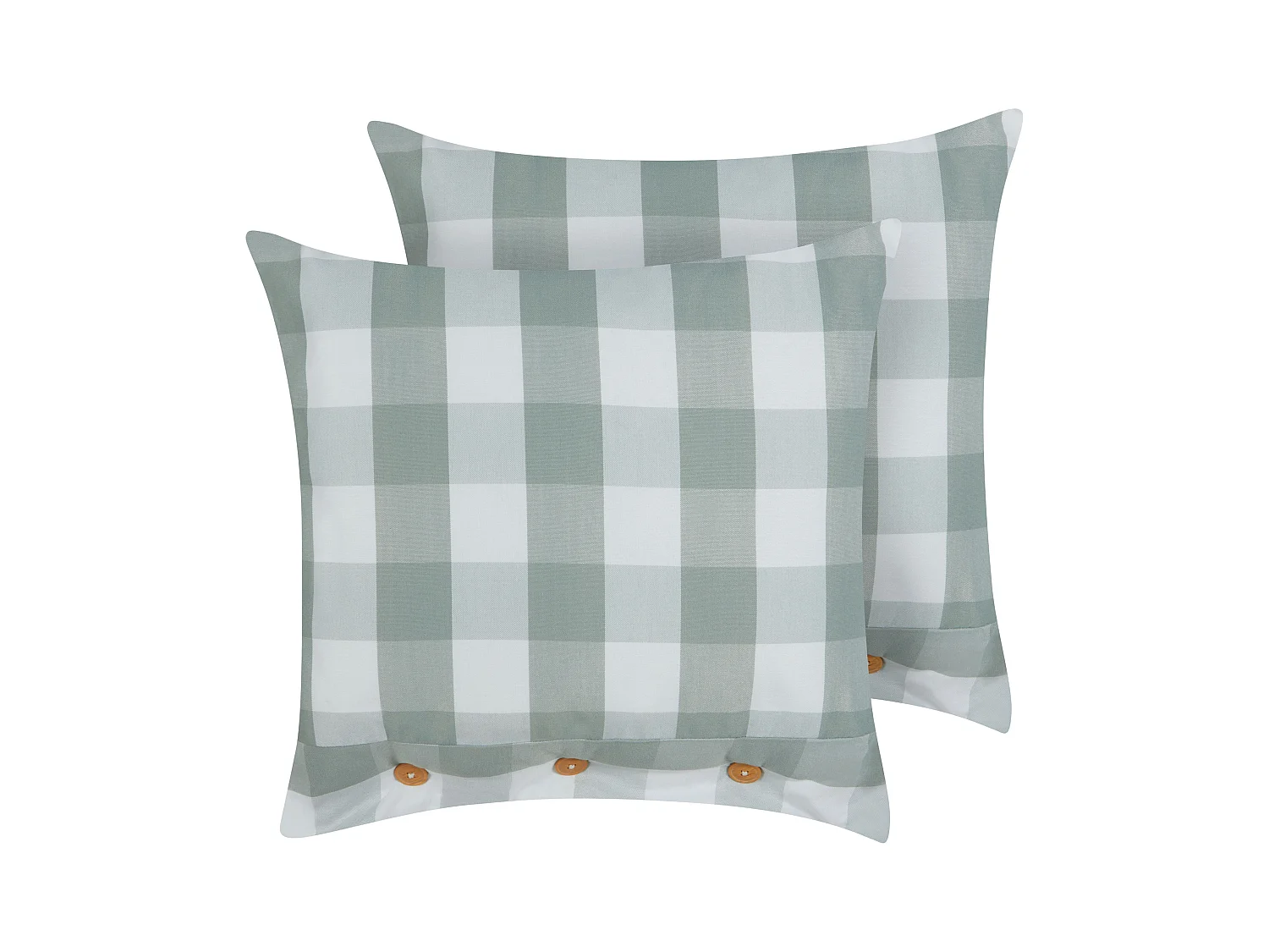 Lot de 2 coussins décoratifs TAMNINE 45 x 45 cm Vert menthe À carreaux