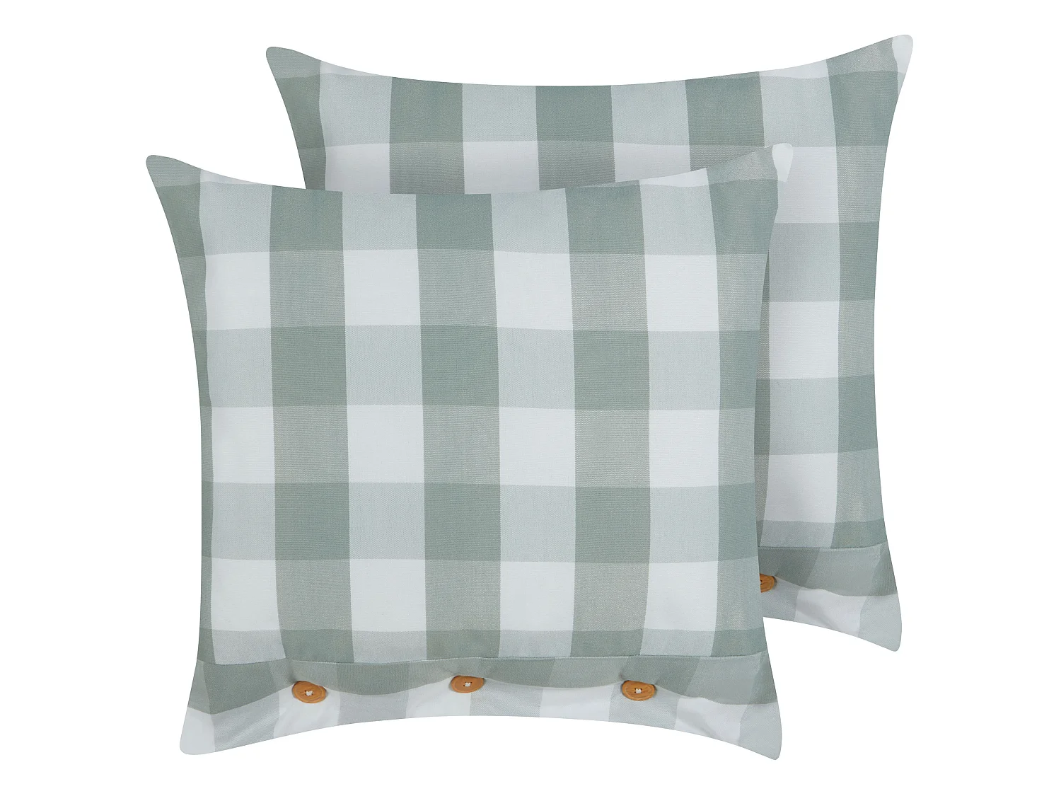 Conjunto de 2 almofadas decorativas TAMNINE 45 x 45 cm Verde menta Quadriculado