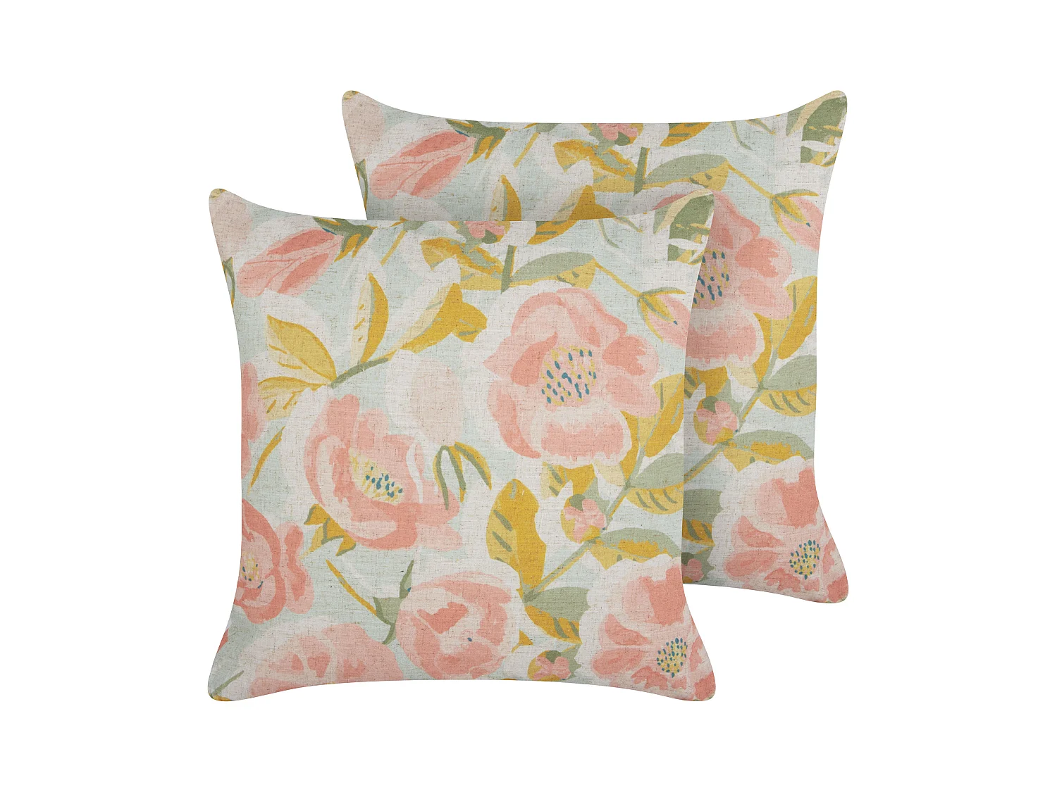 Lot de 2 coussins décoratifs ZAHRIYE 45 x 45 cm Rose Motif floral
