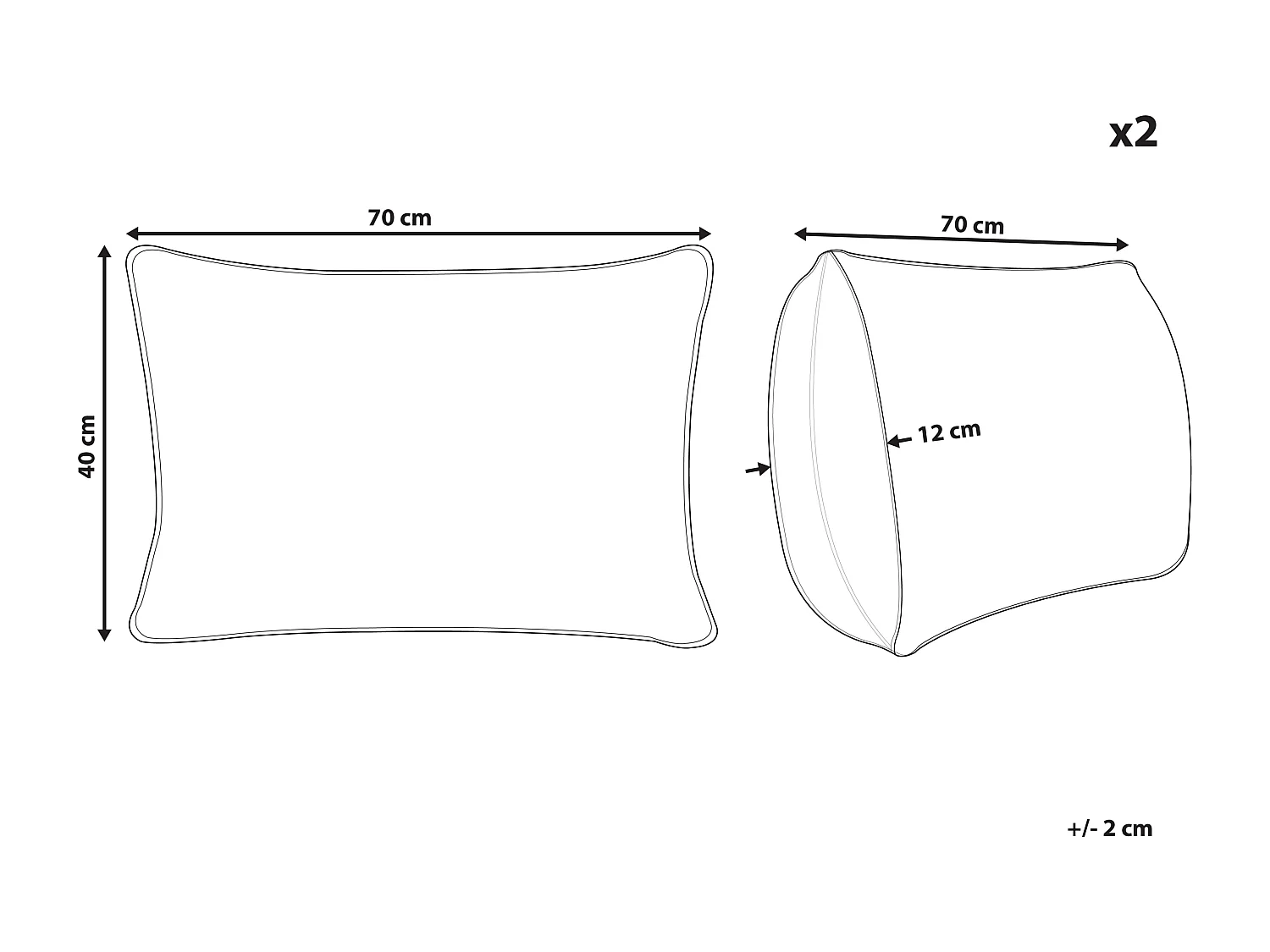 Set di 2 cuscini BARJA 40 x 70 cm Arancione Trama a scacchi