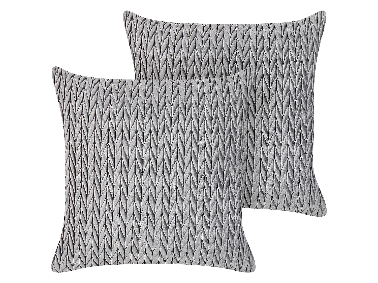 Set of 2 Decorative Cushions ECLIPTA 45 x 45 cm Grey Solid