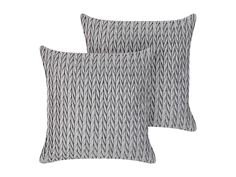 Lot de 2 coussins décoratifs ECLIPTA 45 x 45 cm Gris Unicolore