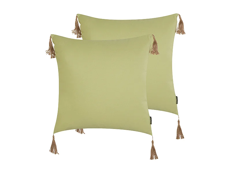 Lot de 2 coussins décoratifs CHMISTAR 45 x 45 cm Vert Unicolore