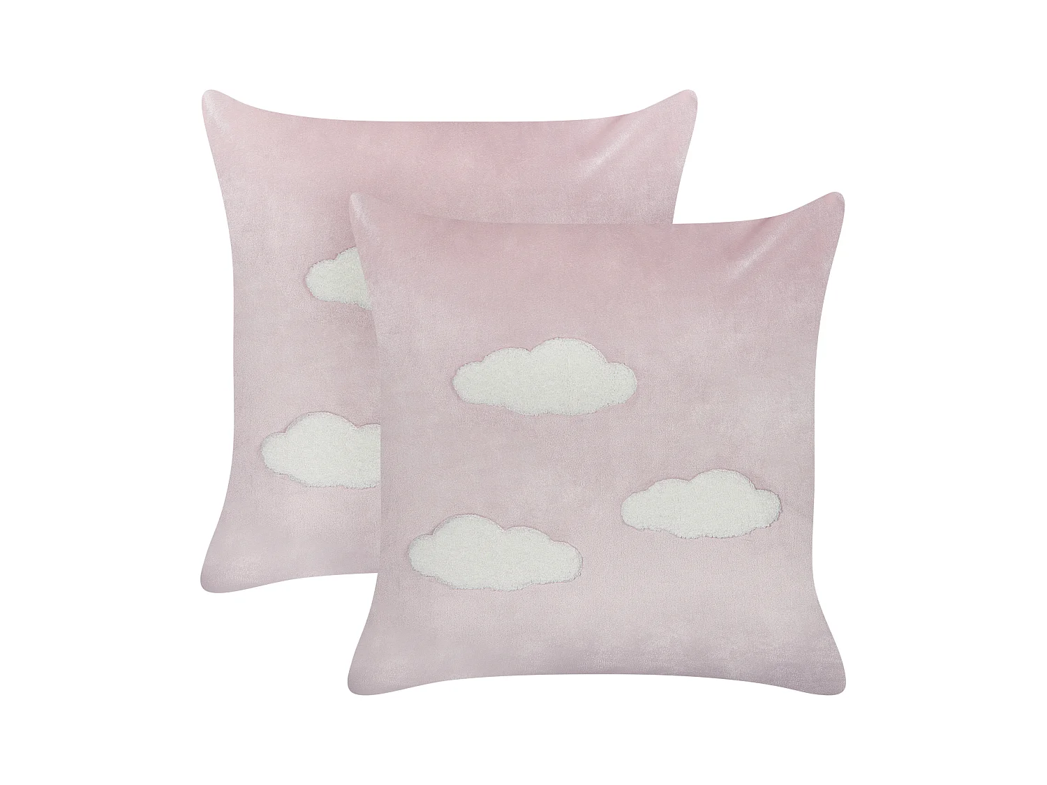 Lot de 2 coussins décoratifs IPOMEA Velours 45 x 45 cm Rose