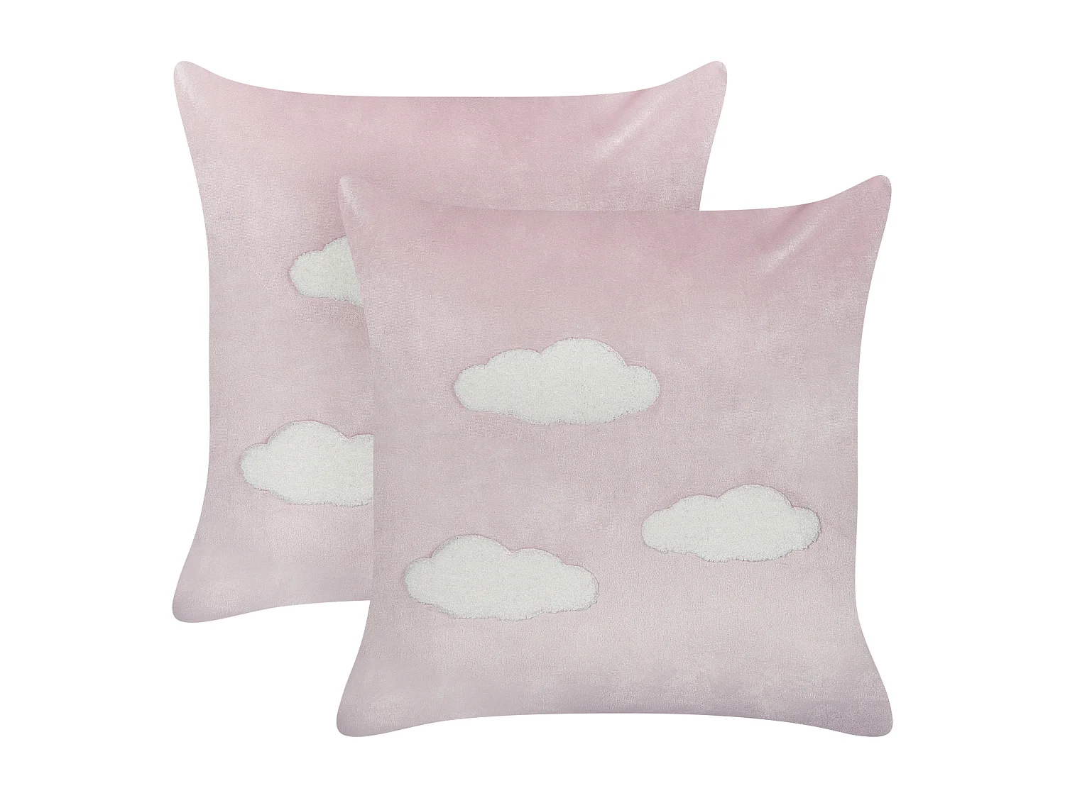 Set di 2 cuscini velluto rosa 45 x 45 cm IPOMEA
