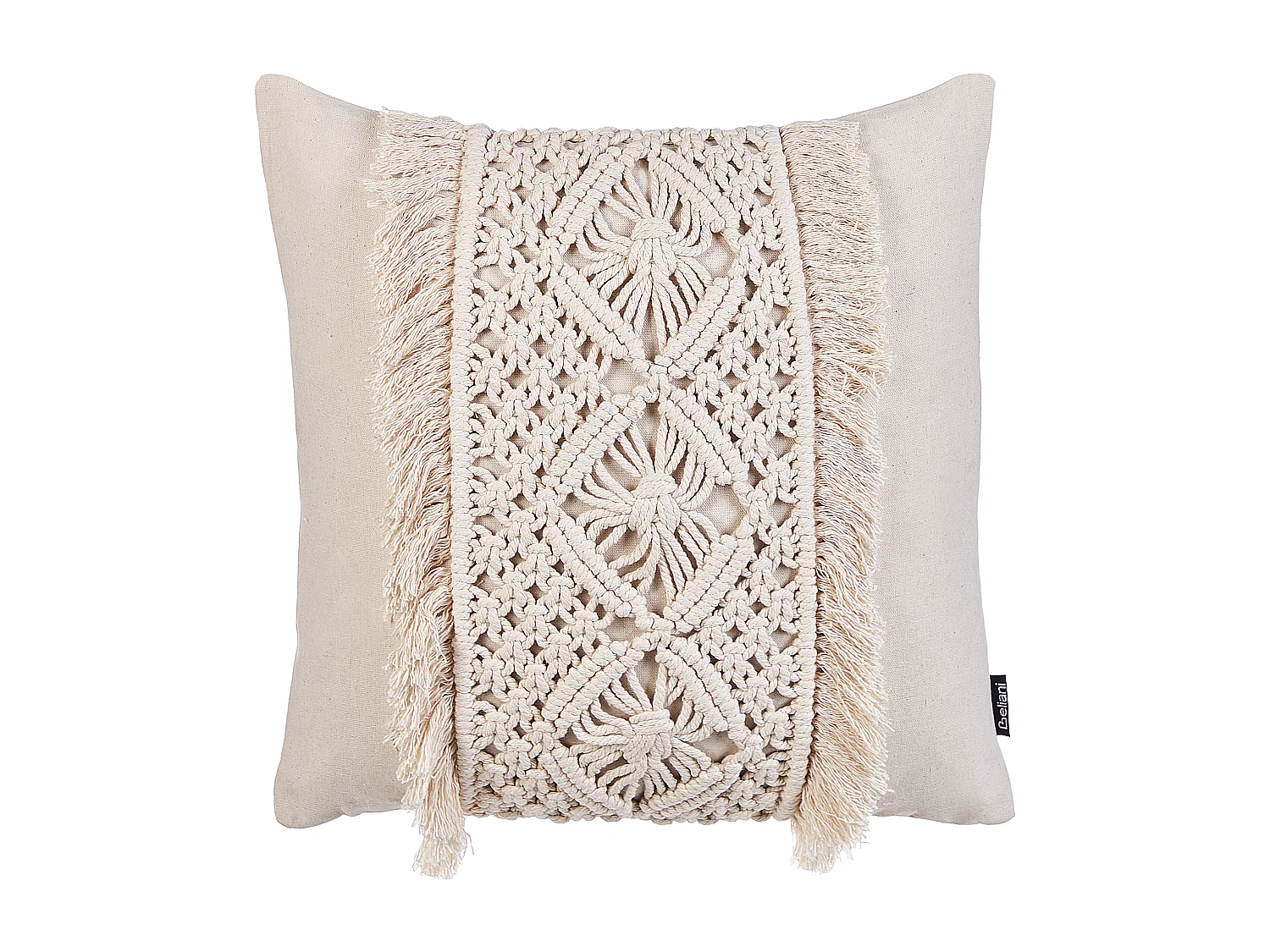 Set van 2 decoratieve kussens KALAM Katoen 45 x 45 cm Lichtbeige Geometrisch patroon