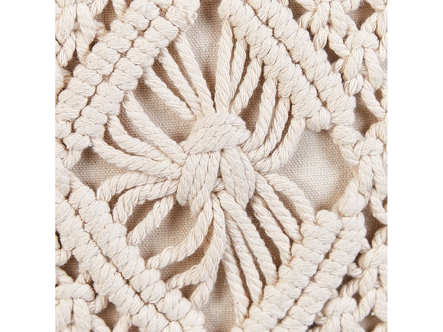 Set van 2 decoratieve kussens KALAM Katoen 45 x 45 cm Lichtbeige Geometrisch patroon