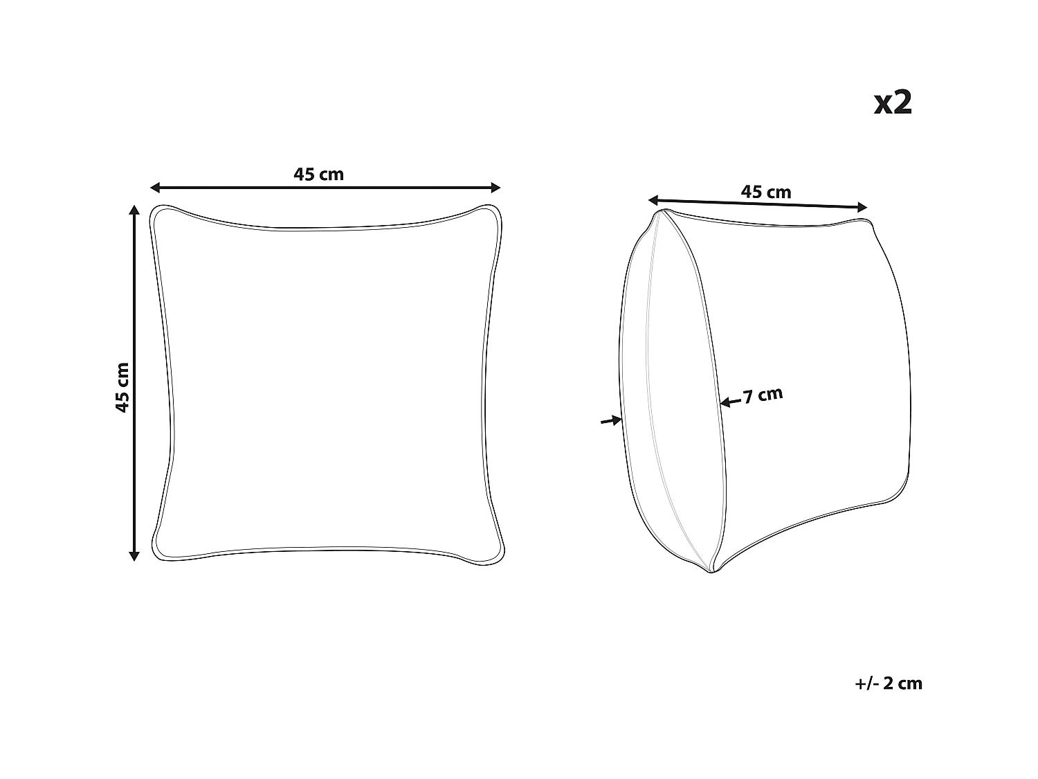 Dekokissen Herzmotiv gelb getuftet 45 x 45 cm 2er Set ASTRANTIA