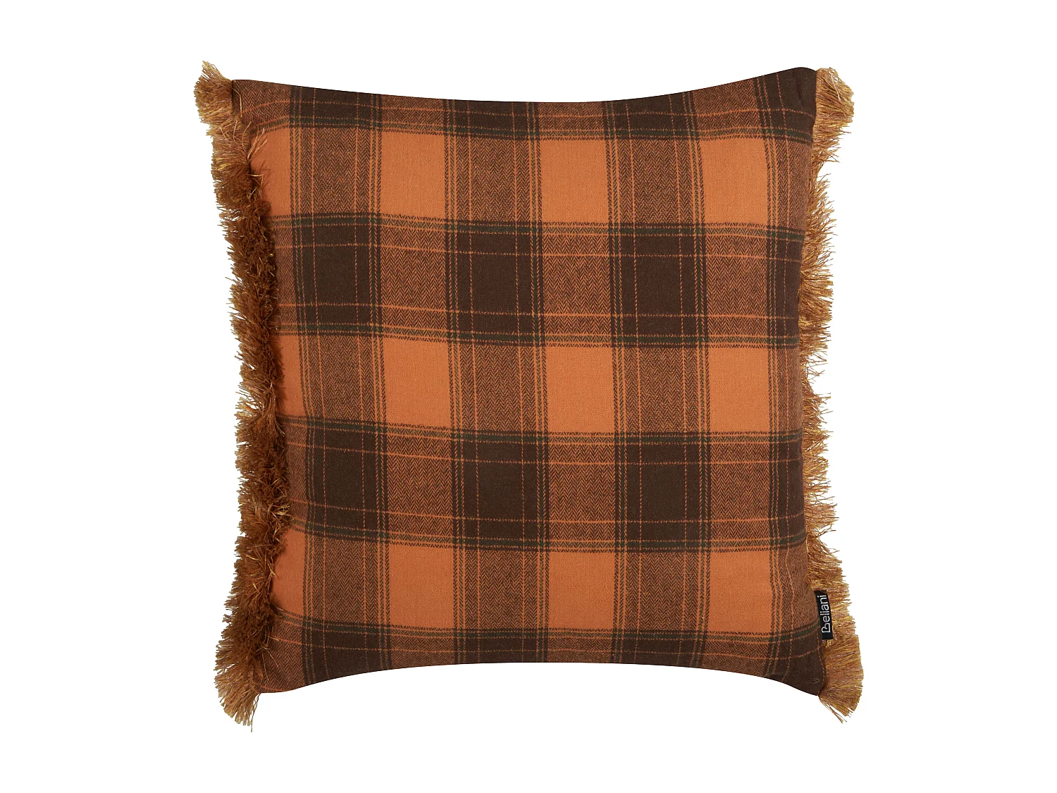 Coussin BARJA 45 x 45 cm Orange À carreaux