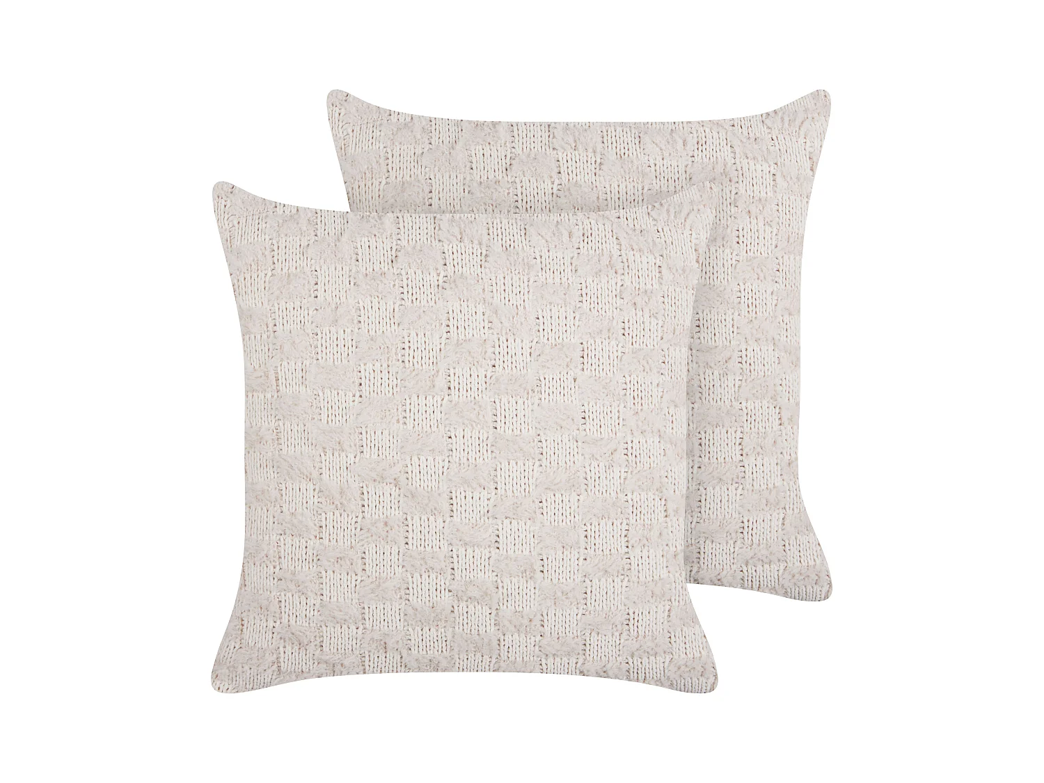 Lot de 2 coussins décoratifs BASALIM 45 x 45 cm Beige Unicolore