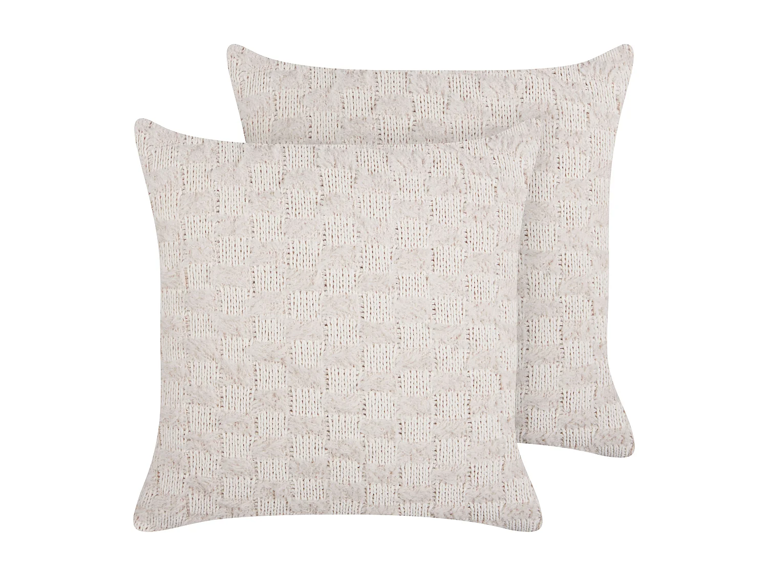 Conjunto de 2 almofadas decorativas BASALIM 45 x 45 cm Creme Sólido