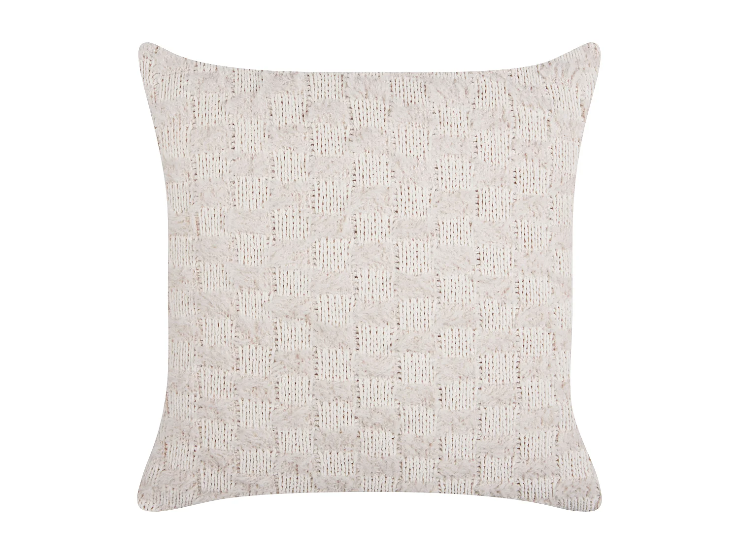 Conjunto de 2 almofadas decorativas BASALIM 45 x 45 cm Creme Sólido