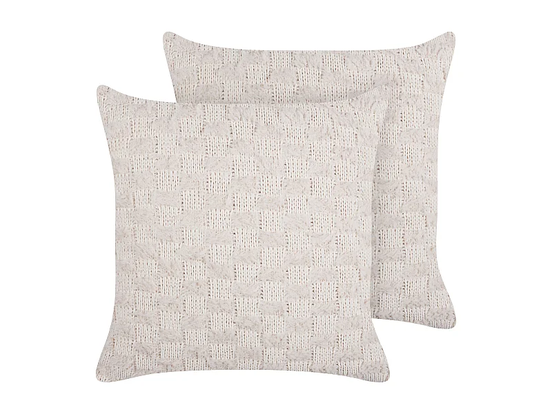 Lot de 2 coussins décoratifs BASALIM 45 x 45 cm Beige Unicolore