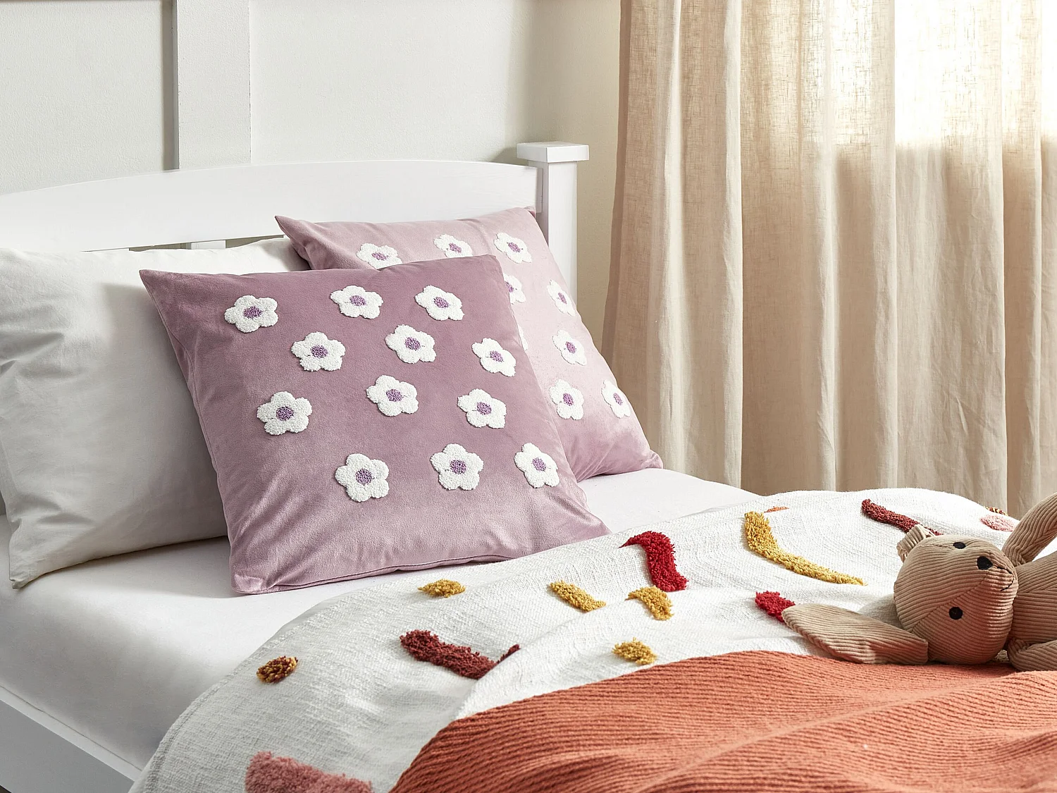 Set di 2 cuscini velluto viola 45 x 45 cm ECHINACEA