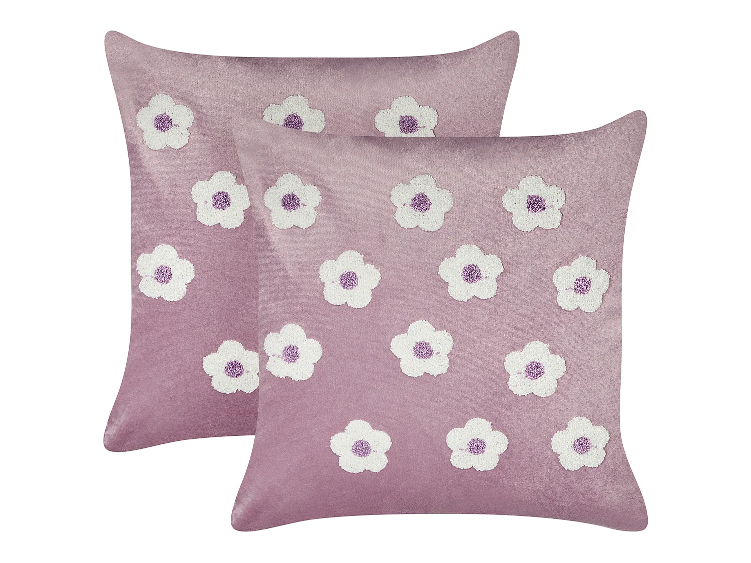 Set di 2 cuscini velluto viola 45 x 45 cm ECHINACEA