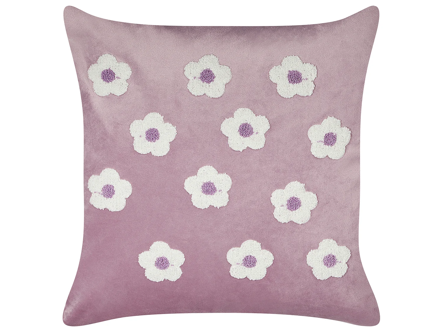 Set med 2 prydnadskuddar ECHINACEA 45 x 45 cm Sammet Mörklila