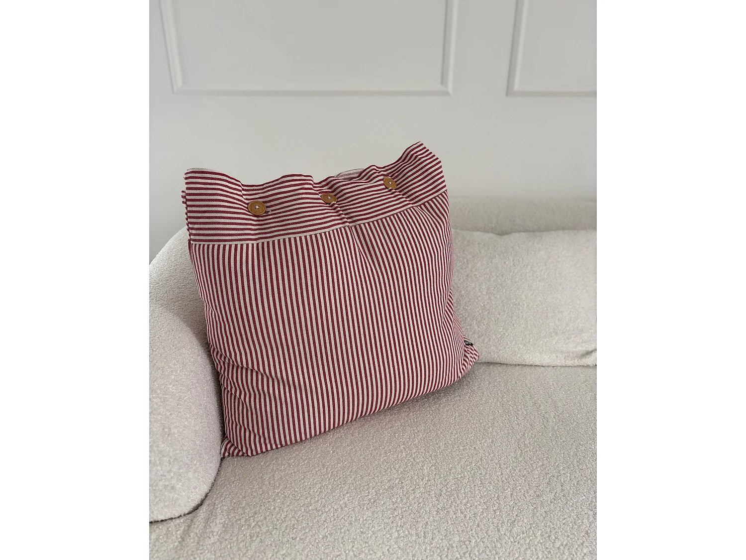 Coussin AALITA Coton 45 x 45 cm Rouge À rayure