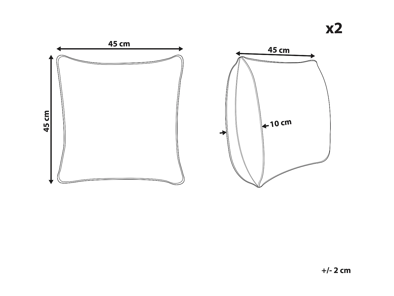 Dekokissen 2er Set Baumwolle weiß 45 x 45 cm Makramee Design mit Fransen Bamian