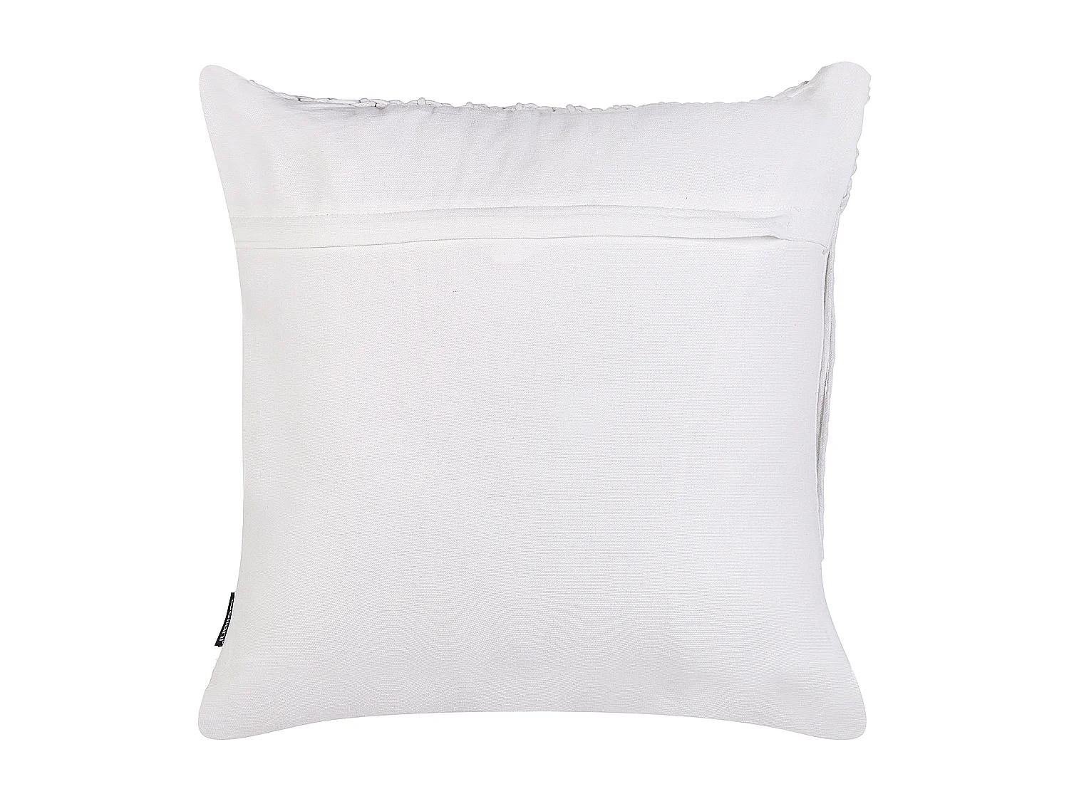 Dekokissen 2er Set Baumwolle weiß 45 x 45 cm Makramee Design mit Fransen Bamian