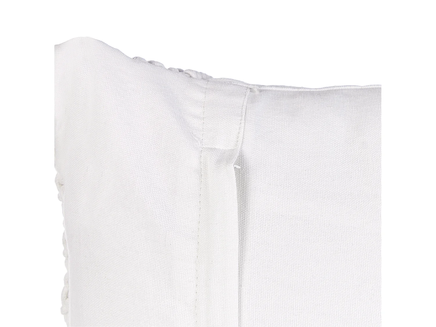 Dekokissen 2er Set Baumwolle weiß 45 x 45 cm Makramee Design mit Fransen Bamian