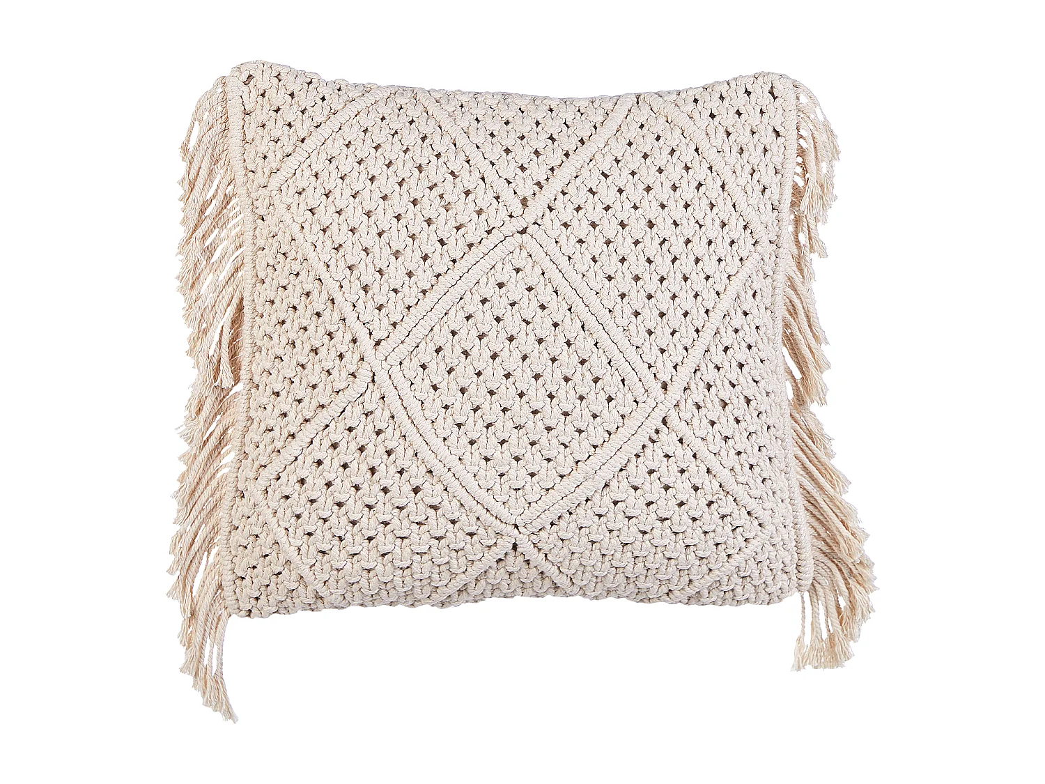 Set van 2 decoratieve kussens BESHAM Katoen 45 x 45 cm Lichtbeige Geometrisch patroon